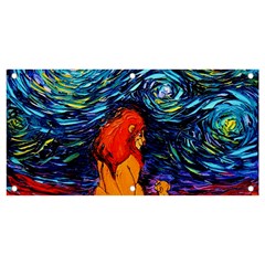 Lion Art Starry Night Van Gogh Banner And Sign 4  X 2  by Sarkoni