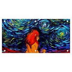 Lion Art Starry Night Van Gogh Banner And Sign 6  X 3  by Sarkoni