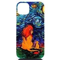 Lion Art Starry Night Van Gogh Iphone 14 Plus Black Uv Print Case by Sarkoni