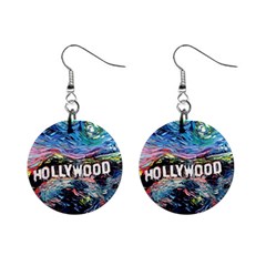 Hollywood Art Starry Night Van Gogh Mini Button Earrings by Sarkoni