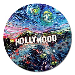 Hollywood Art Starry Night Van Gogh Magnet 5  (round) by Sarkoni