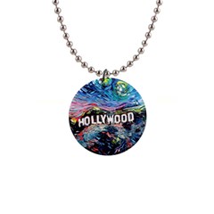 Hollywood Art Starry Night Van Gogh 1  Button Necklace by Sarkoni