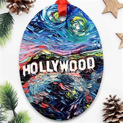 Hollywood Art Starry Night Van Gogh Oval Ornament (two Sides) by Sarkoni