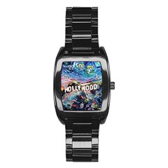 Hollywood Art Starry Night Van Gogh Stainless Steel Barrel Watch by Sarkoni