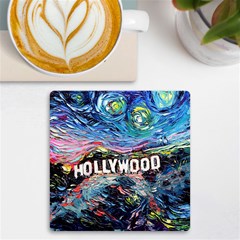 Hollywood Art Starry Night Van Gogh Uv Print Square Tile Coaster  by Sarkoni