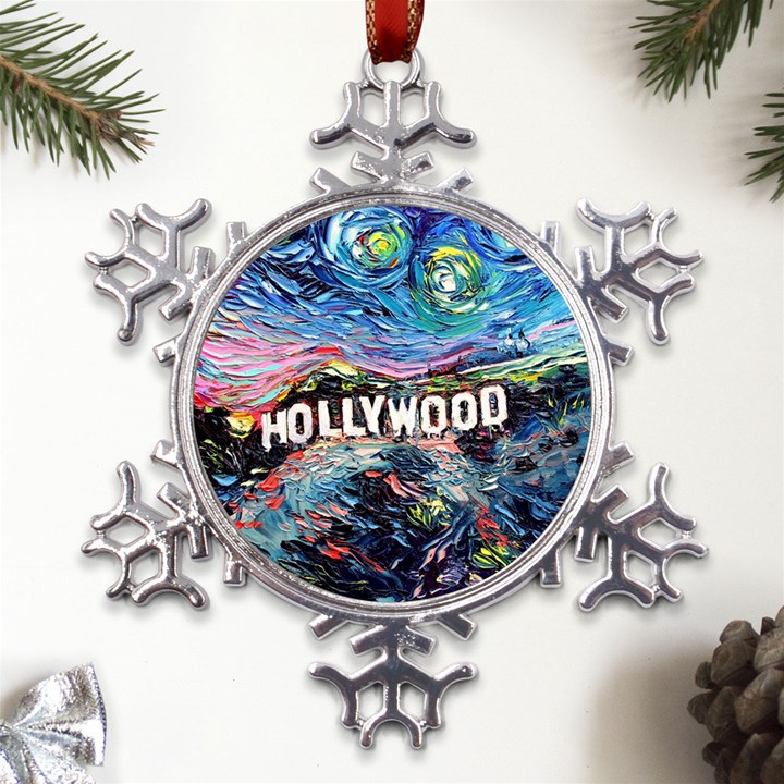 Hollywood Art Starry Night Van Gogh Metal Large Snowflake Ornament