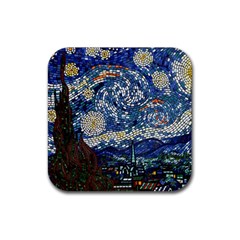 Mosaic Art Vincent Van Gogh s Starry Night Rubber Coaster (square) by Sarkoni