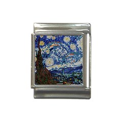 Mosaic Art Vincent Van Gogh s Starry Night Italian Charm (13mm) by Sarkoni