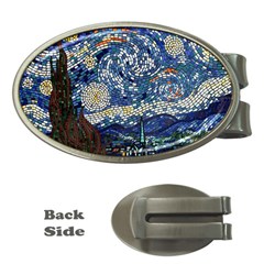 Mosaic Art Vincent Van Gogh s Starry Night Money Clips (oval)  by Sarkoni