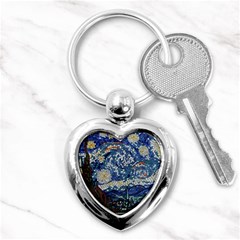 Mosaic Art Vincent Van Gogh s Starry Night Key Chain (heart) by Sarkoni