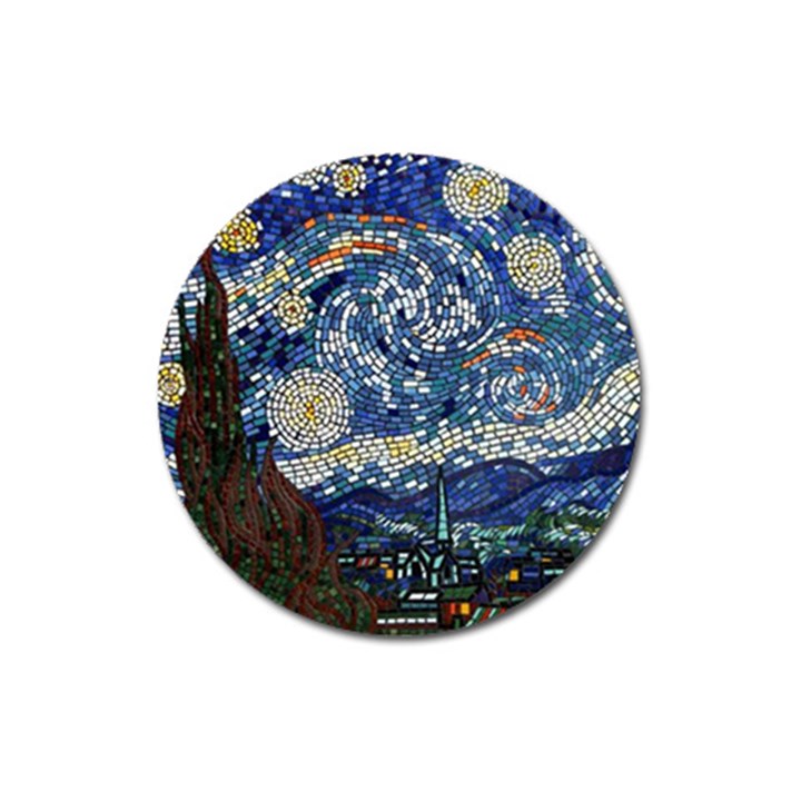 Mosaic Art Vincent Van Gogh s Starry Night Magnet 3  (Round)