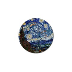 Mosaic Art Vincent Van Gogh s Starry Night Golf Ball Marker by Sarkoni