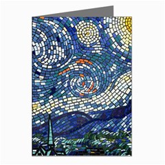 Mosaic Art Vincent Van Gogh s Starry Night Greeting Cards (pkg Of 8) by Sarkoni