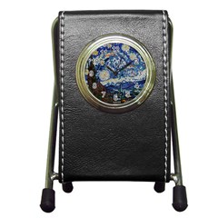 Mosaic Art Vincent Van Gogh s Starry Night Pen Holder Desk Clock by Sarkoni