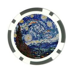 Mosaic Art Vincent Van Gogh s Starry Night Poker Chip Card Guard (10 Pack) by Sarkoni