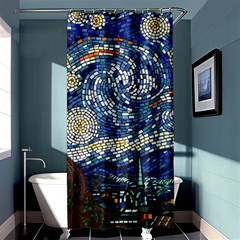 Mosaic Art Vincent Van Gogh s Starry Night Shower Curtain 36  X 72  (stall)  by Sarkoni