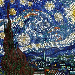 Mosaic Art Vincent Van Gogh s Starry Night Play Mat (rectangle) by Sarkoni