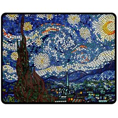 Mosaic Art Vincent Van Gogh s Starry Night Two Sides Fleece Blanket (medium) by Sarkoni