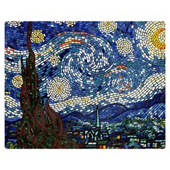 Mosaic Art Vincent Van Gogh s Starry Night Two Sides Premium Plush Fleece Blanket (medium) by Sarkoni