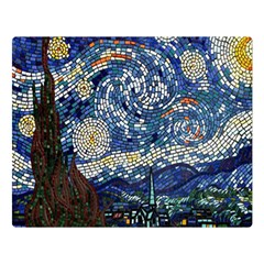 Mosaic Art Vincent Van Gogh s Starry Night Two Sides Premium Plush Fleece Blanket (large) by Sarkoni