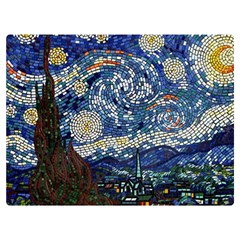 Mosaic Art Vincent Van Gogh s Starry Night Two Sides Premium Plush Fleece Blanket (extra Small) by Sarkoni