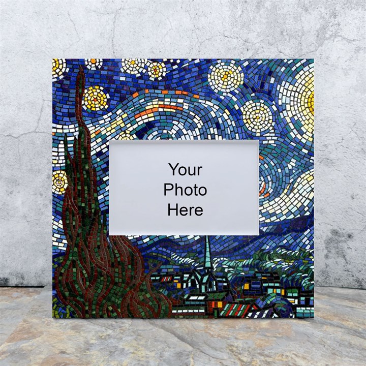 Mosaic Art Vincent Van Gogh s Starry Night White Box Photo Frame 4  x 6 