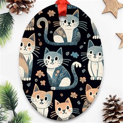 Cats Pattern Ornament (oval)