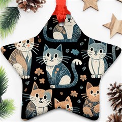 Cats Pattern Ornament (star)