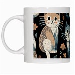 Cats pattern White Mug Left