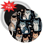 Cats pattern 3  Magnets (10 pack)  Front