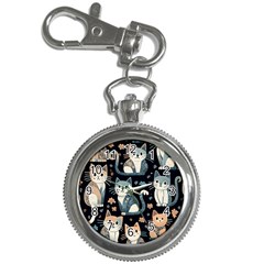 Cats Pattern Key Chain Watches by Valentinaart