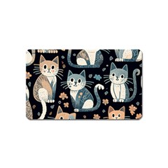 Cats Pattern Magnet (name Card) by Valentinaart