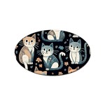 Cats pattern Sticker Oval (10 pack) Front