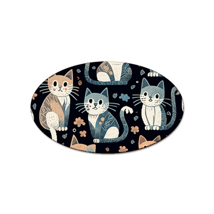 Cats pattern Sticker Oval (10 pack)