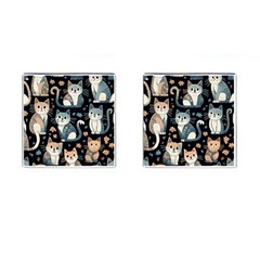 Cats Pattern Cufflinks (square) by Valentinaart