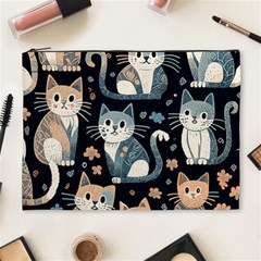 Cats Pattern Cosmetic Bag (xl) by Valentinaart