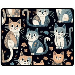 Cats Pattern Fleece Blanket (medium) by Valentinaart