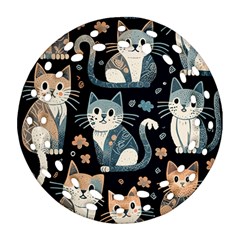 Cats Pattern Ornament (round Filigree)