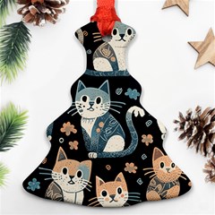 Cats Pattern Christmas Tree Ornament (two Sides) by Valentinaart