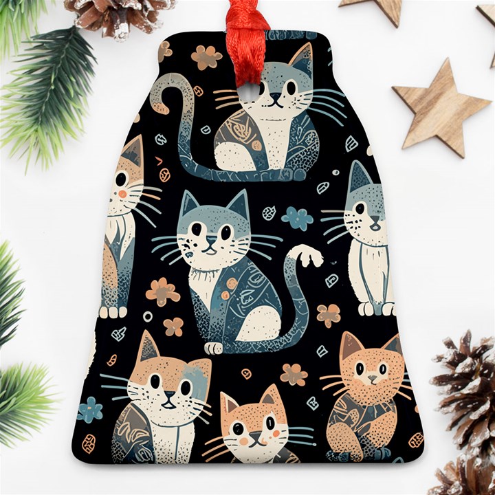 Cats pattern Bell Ornament (Two Sides)