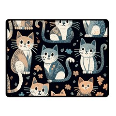 Cats Pattern Two Sides Fleece Blanket (small) by Valentinaart