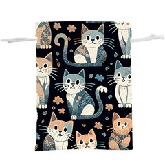 Cats Pattern Lightweight Drawstring Pouch (xl) by Valentinaart