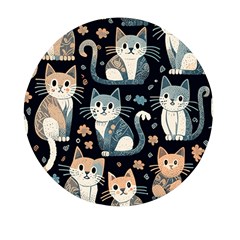 Cats Pattern Mini Round Pill Box (pack Of 3) by Valentinaart