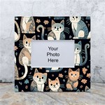 Cats pattern White Box Photo Frame 4  x 6  Front