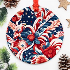 America Pattern Ornament (round) by Valentinaart