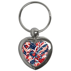 America Pattern Key Chain (heart) by Valentinaart