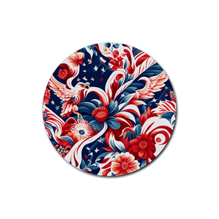 America pattern Rubber Round Coaster (4 pack)