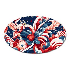 America Pattern Oval Magnet by Valentinaart