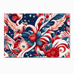 America Pattern Postcard 4 x 6  (pkg Of 10) by Valentinaart