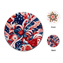 America Pattern Playing Cards Single Design (round) by Valentinaart